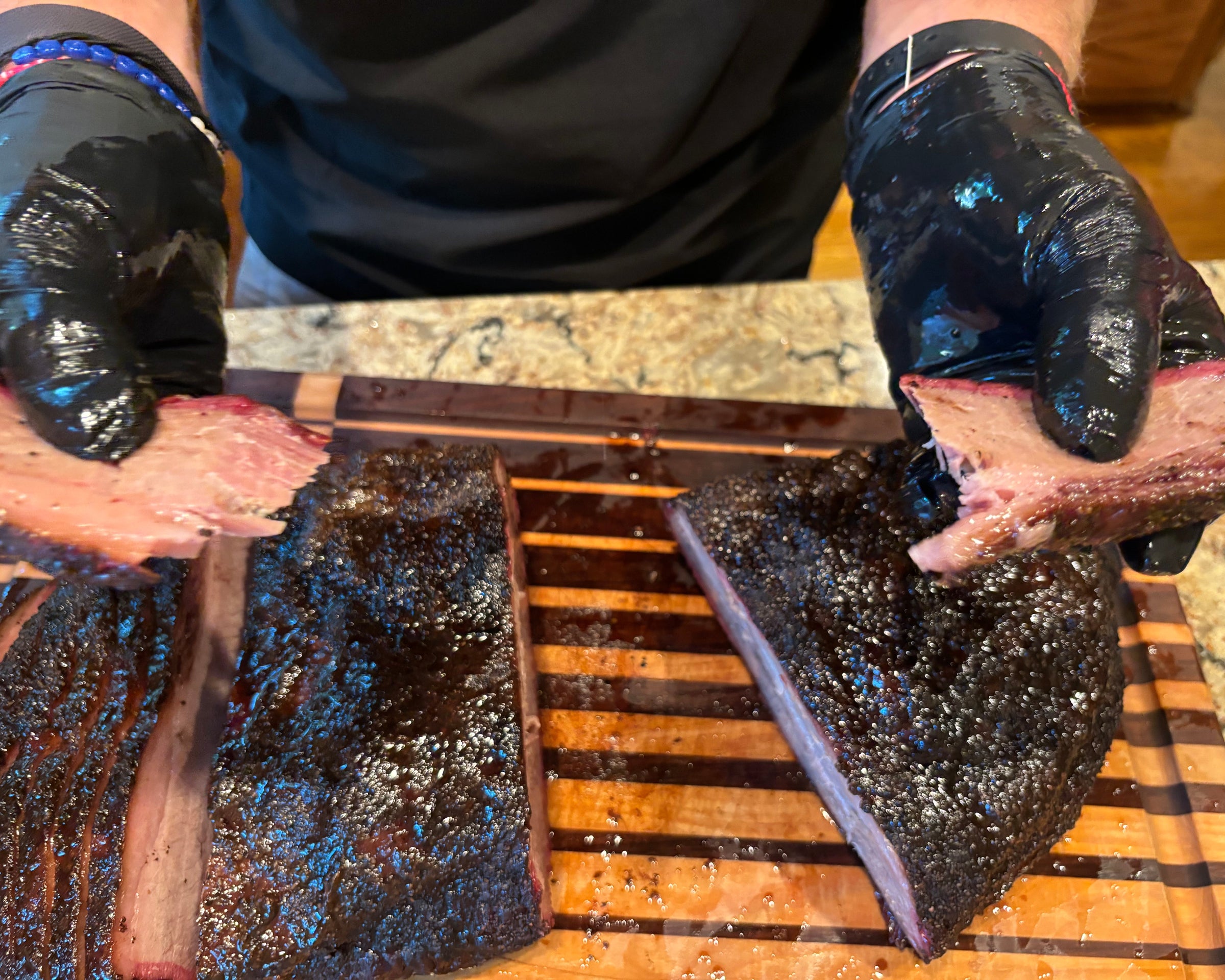 Smoked brisket pulled apart