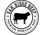 Oak Ridge Beef logo with a cow silhouette on a white background